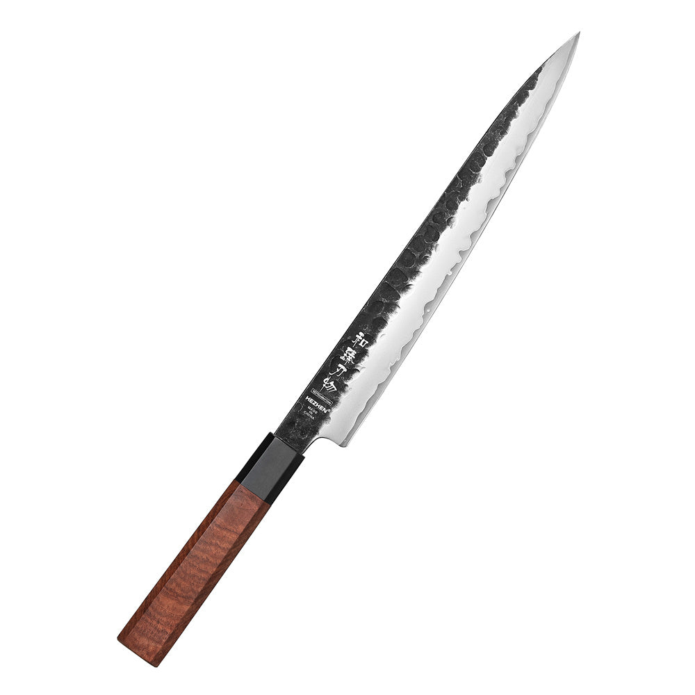 Hezhen PM8S Retro vleesmes 26 cm met houten handvat