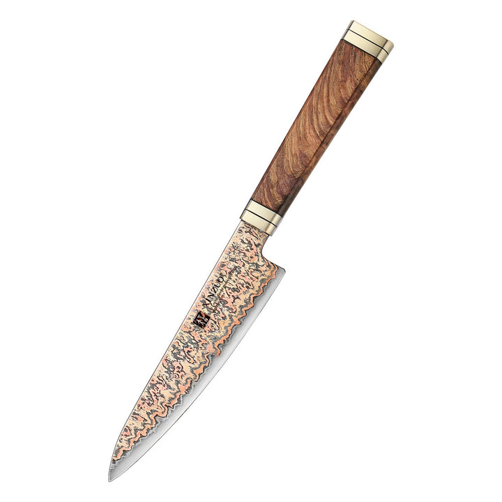 XinZuo X08C Ji groentemes met damastpatroon en koperen accenten