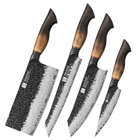 XinZuo X06 Mo damascus messenset 4-delig