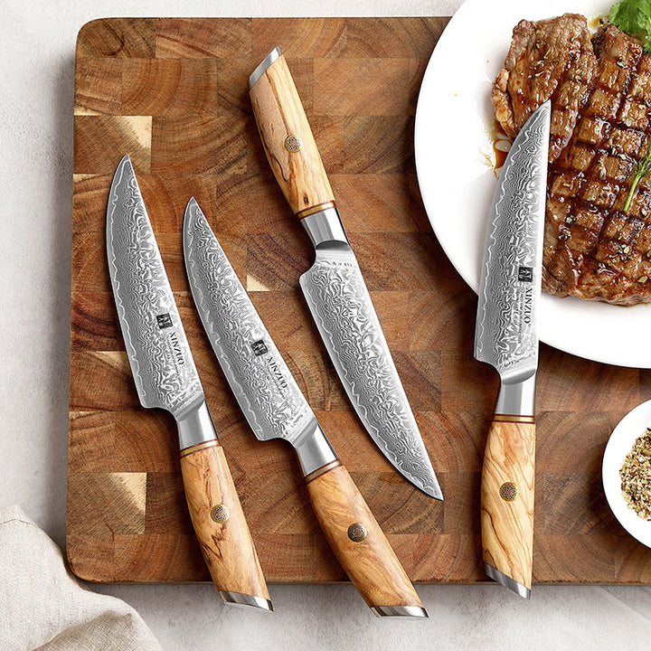 Complete XinZuo B37 Lan steakmessenset op snijplank
