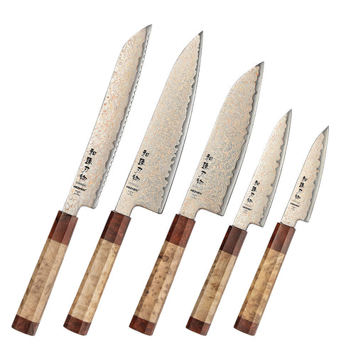 Hezhen X05C Retro koper-damascus messenset 5-delig