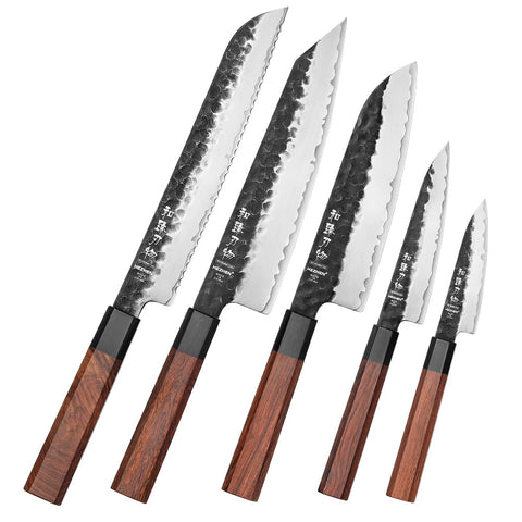 Hezhen PM8S Retro damascus messenset 5-delig