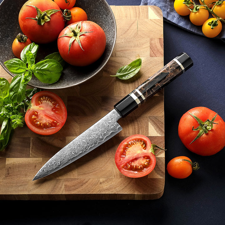 Hezhen X09 Retro groentemes met tomaten en basilicum op een plank