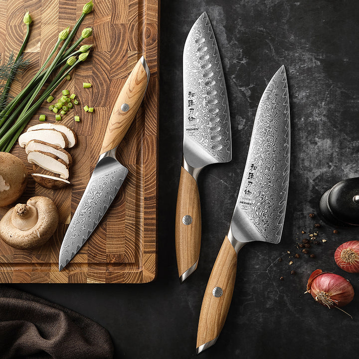 Hezhen X01 Flagship messenset met ingrediënten op donkere ondergrond