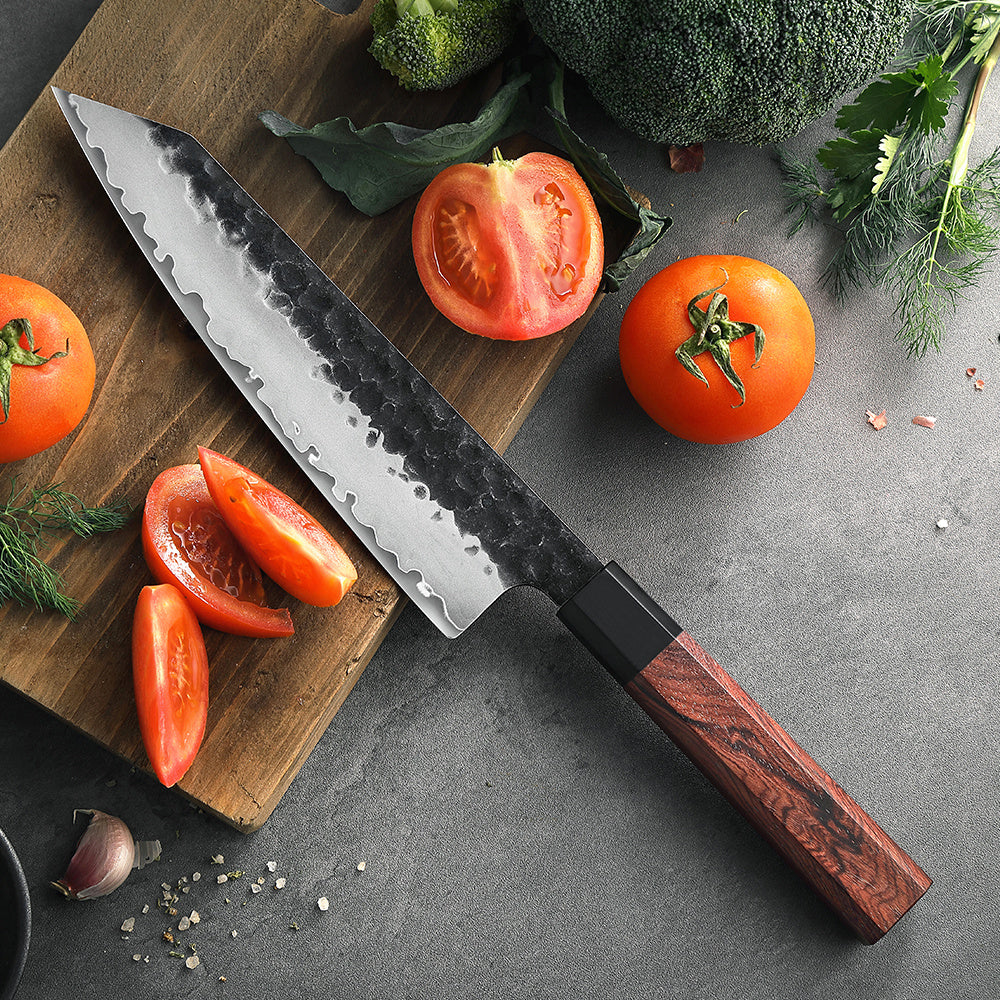 Hezhen PM8S Retro koksmes bunka met gesneden tomaten