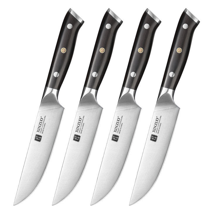 XinZuo B13S Yu steakmessenset, vier messen naast elkaar