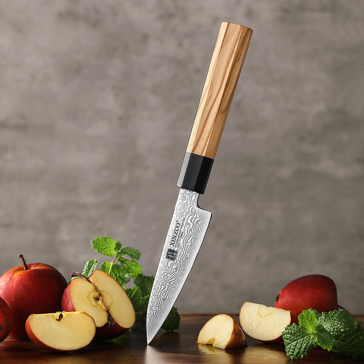 XinZuo PM8O Zhen schilmes met gesneden appels en munt op snijplank