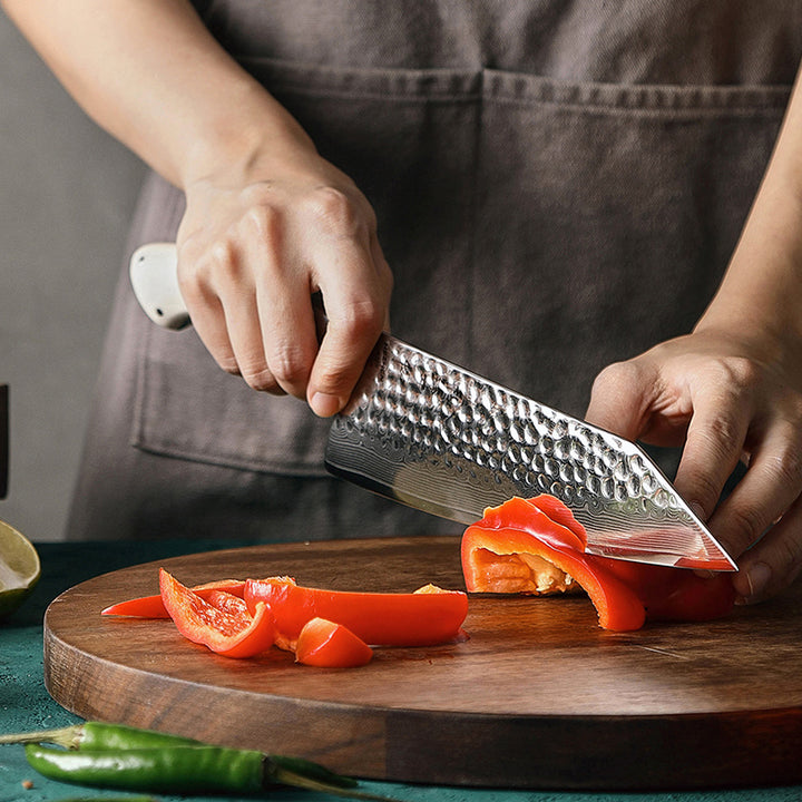 Hezhen B38H Elegant koksmes snijdt een rode paprika