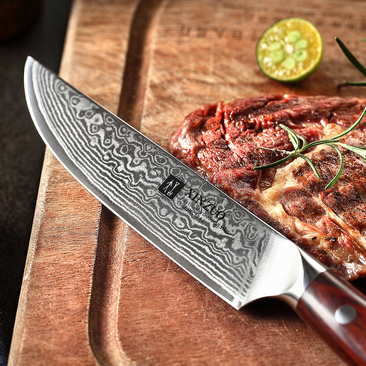 XinZuo B13R Yu steakmes snijdt vlees op een plank