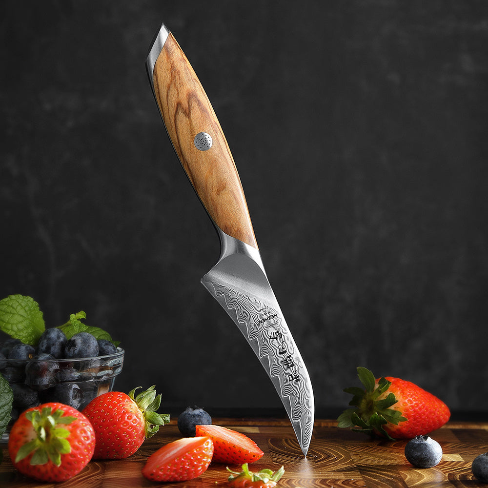 Hezhen X01 schilmes staand op plank met aardbeien en bessen