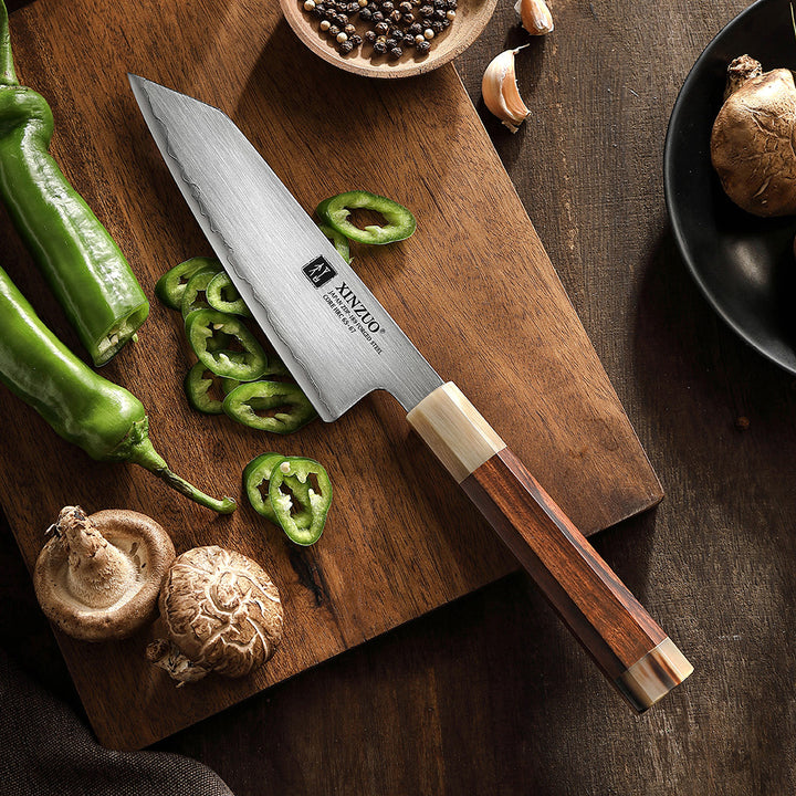 XinZuo X05Z Zhen koksmes op plank met groene pepers en champignons