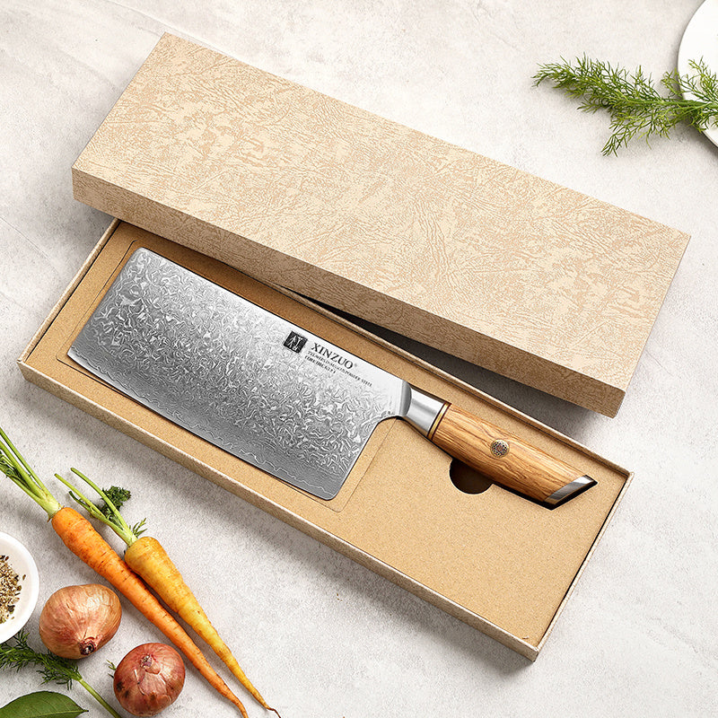 XinZuo B37 Lan Chinese cleaver in de geschenkdoos
