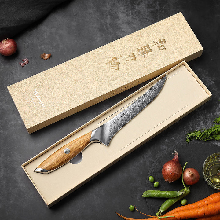 Hezhen X01 Flagship uitbeenmes in de geschenkdoos