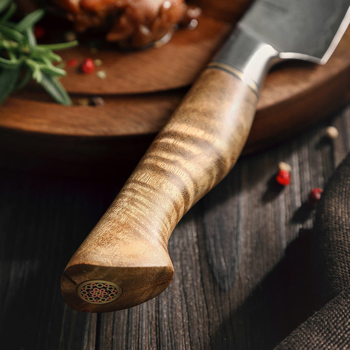 Houten handvat van het Hezhen B30 Master steakmes