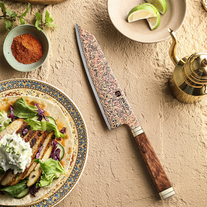 XinZuo X08C Ji koksmes op tafel met gerecht en ingrediënten