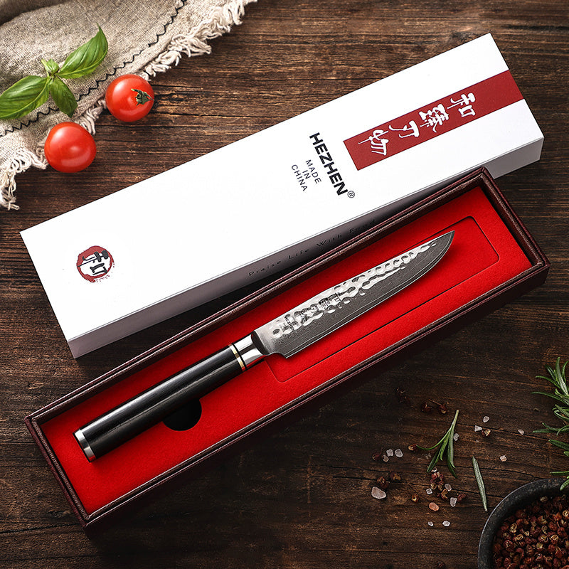 Hezhen B1Z Classic steakmes in de geschenkdoos met rode binnenkant