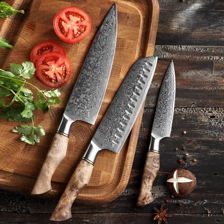 Hezhen B30 Master messenset op plank met tomaten en kruiden