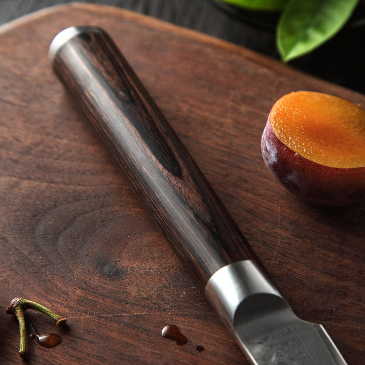 Houten handvat van het B1H He schilmes met pruim