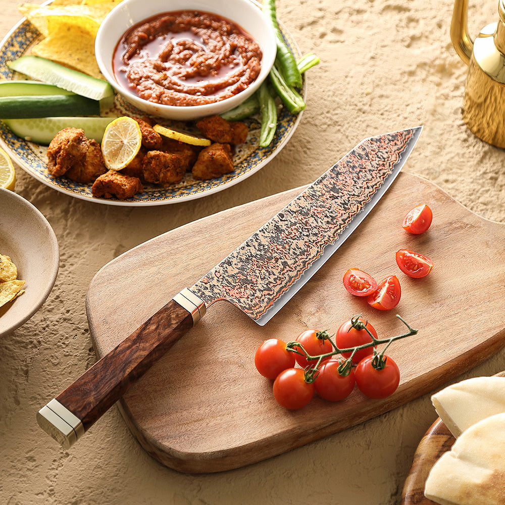 XinZuo X08C Ji koksmes op snijplank met tomaten en ingrediënten
