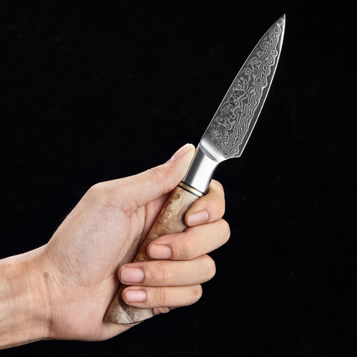 Hezhen B30 Master schilmes met damastpatroon in een hand