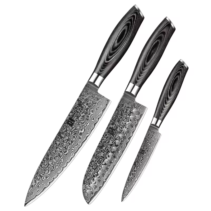 XinZuo B20 Ya messenset, koksmes, santoku en schilmes in beeld