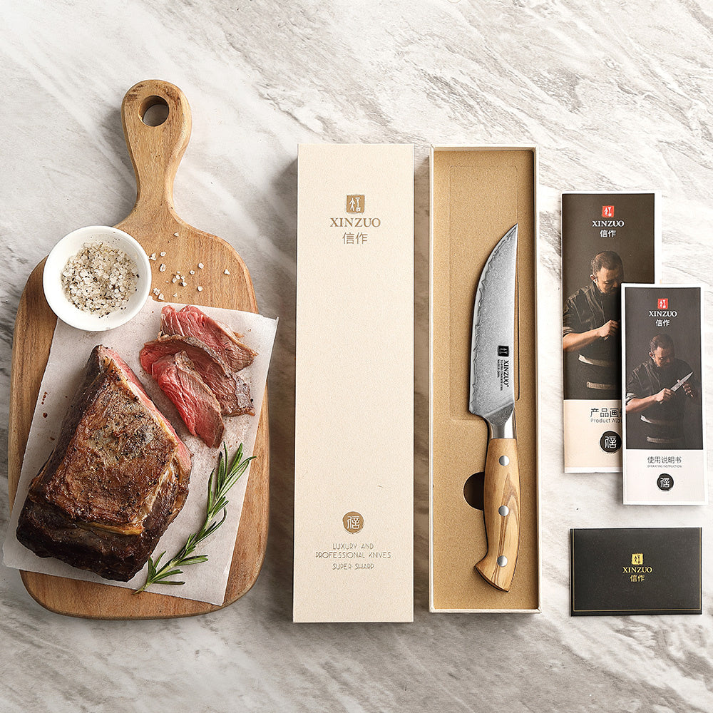 XinZuo X02O Pin steakmes met doos en garantiekaart