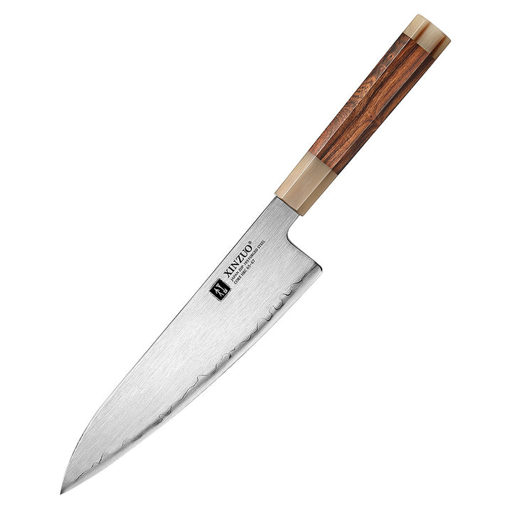 XinZuo X05Z Zhen koksmes met houten handvat, zijaanzicht