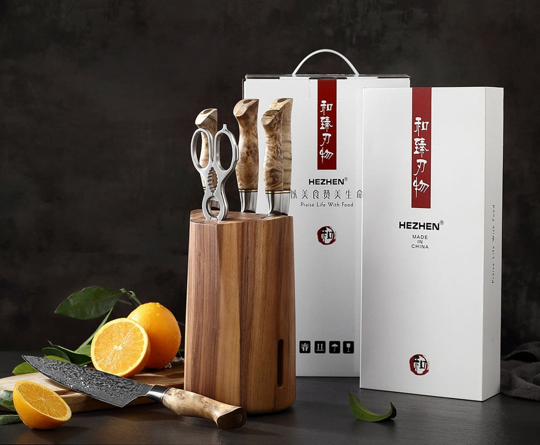 Hezhen B30 Master messenset met rond blok naast de doos