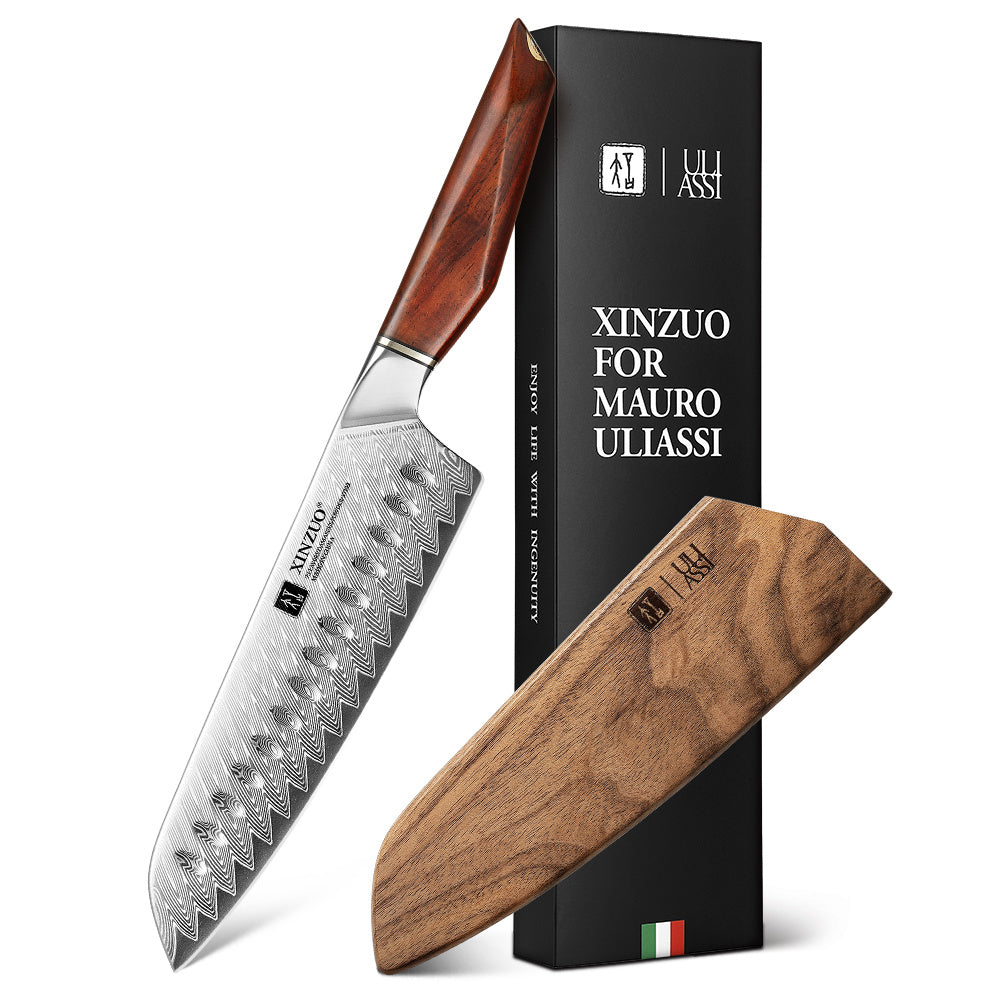 XinZuo X03 Xing santokumes naast de doos
