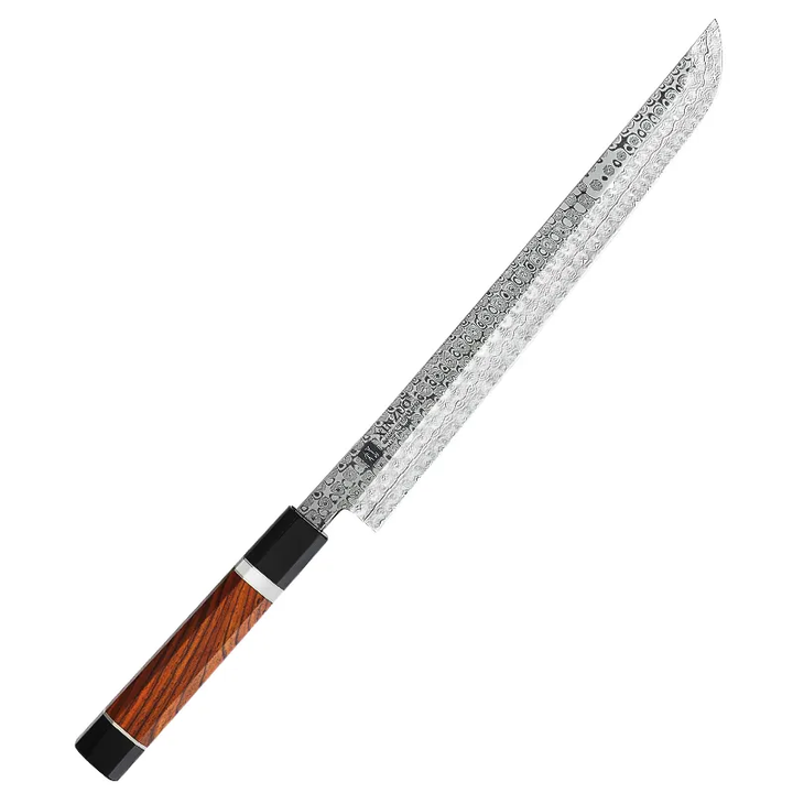 XinZuo F3 Zhen sakimaru met damascus lemmet, zijaanzicht