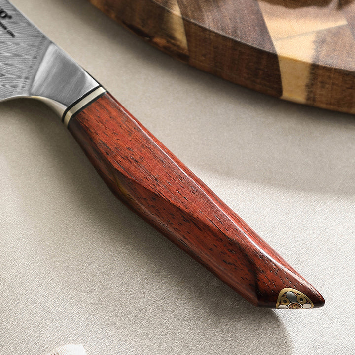 Houten handvat van het XinZuo X03 Xing broodmes