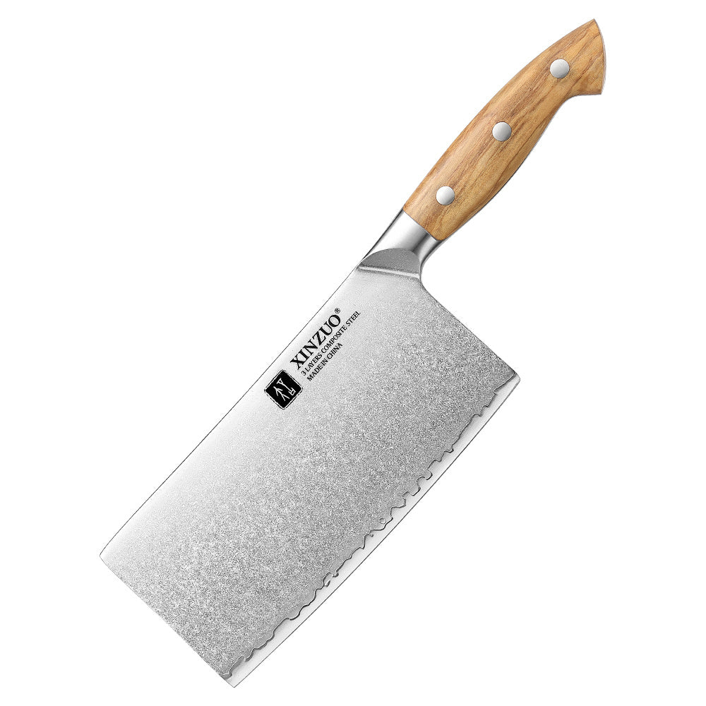 XinZuo X02O Pin cleaver met houten handvat en textuurlemmet
