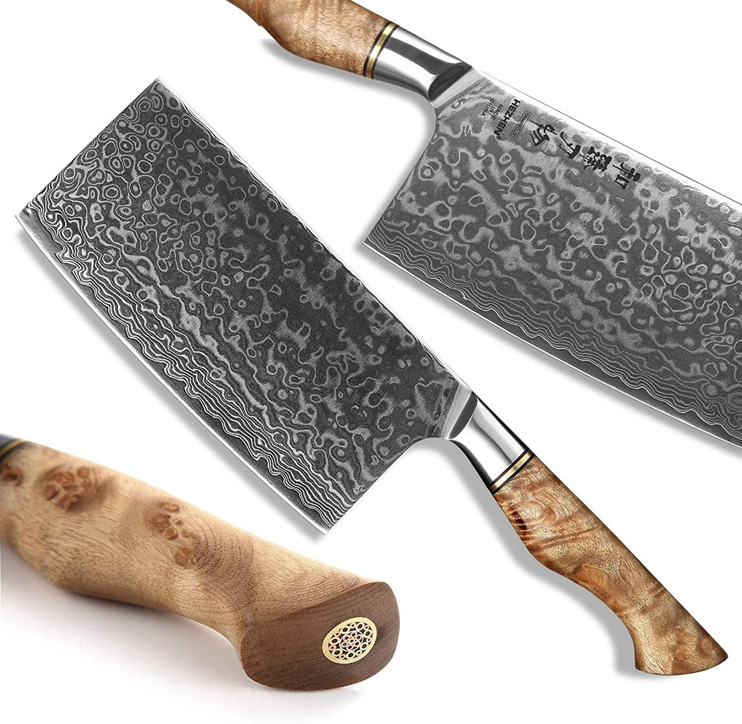 Lemmet en handvat van de Hezhen B30 Master Chinese cleaver