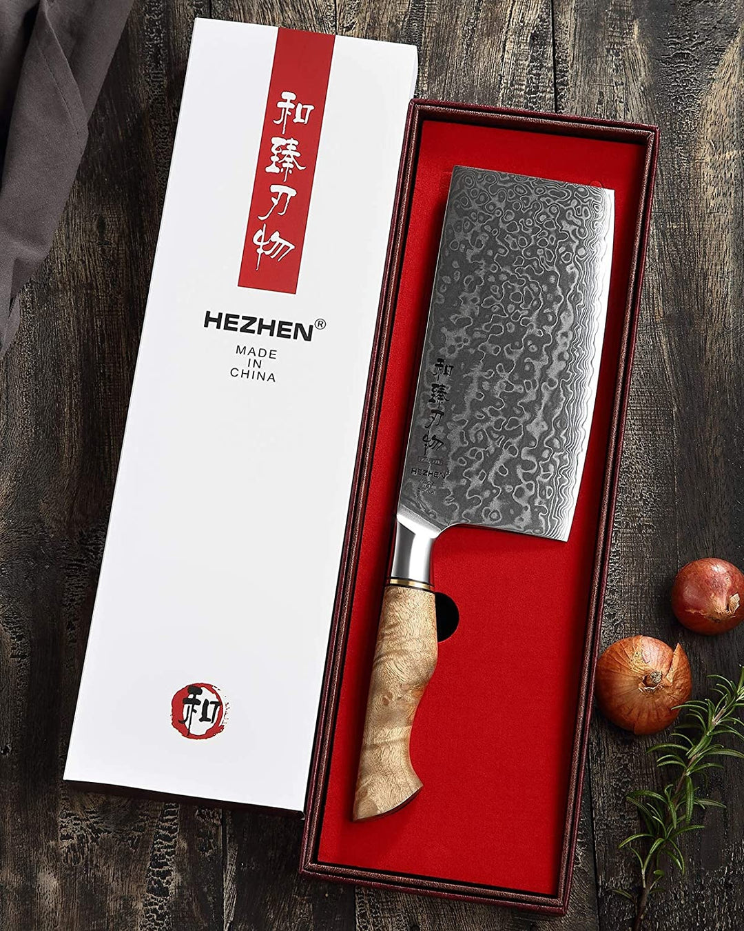 Hezhen B30 Master Chinese cleaver in de geschenkdoos