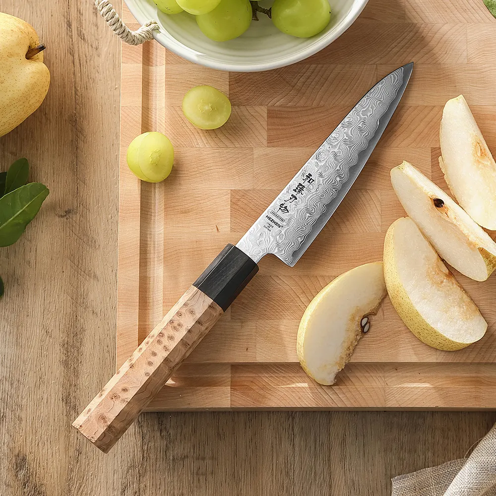 Hezhen PM8B Retro groentemes op snijplank met appelpartjes en druiven