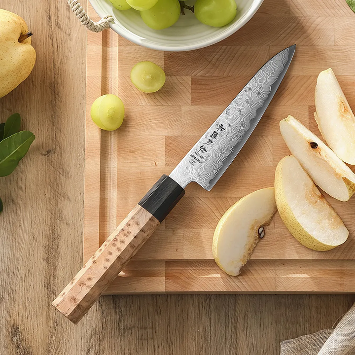 Hezhen PM8B Retro groentemes op snijplank met appelpartjes en druiven