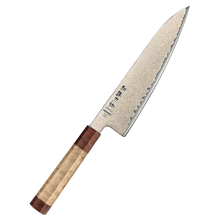 Hezhen X05C Retro koksmes met koper-damascus lemmet en handvat