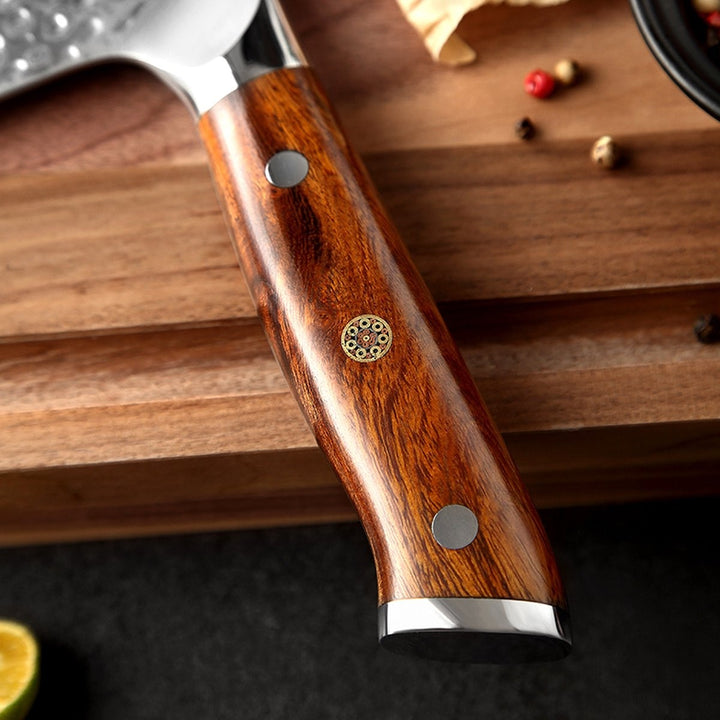 Houten handvat van de XinZuo B13D Yu Chinese cleaver met decoratie