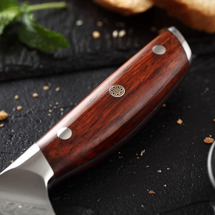 Houten handvat van het B27 Yi broodmes met ronde inleg