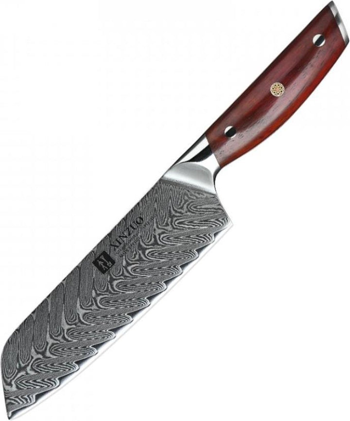 XinZuo B27 Yi santokumes met damastpatroon en houten handvat