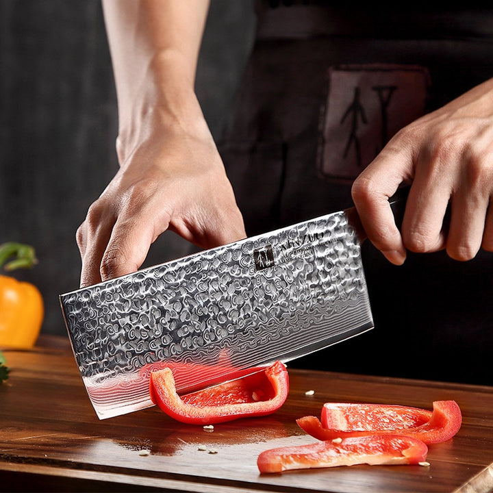 XinZuo PM8 Zhen nakiri mes snijdt rode paprika