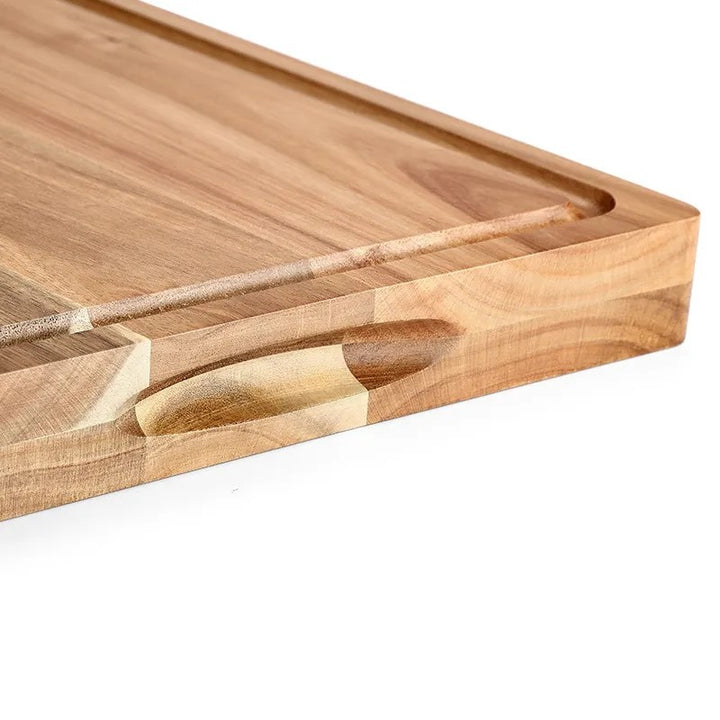 Acacia snijplank met uitsparing aan de zijkant