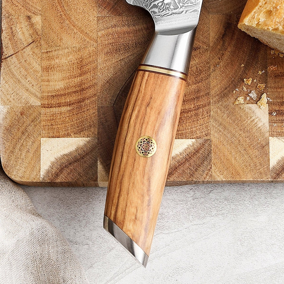 Houten handvat van het XinZuo B37 Lan broodmes
